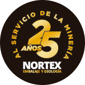 Sello 25 años al servicio de la minería - Nortex